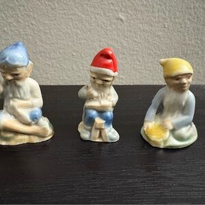 Set of Three Ceramic Elf Figurines